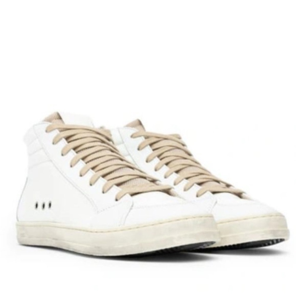 P448 Women's Skate Mid High Top Italian Sneaker White Leather